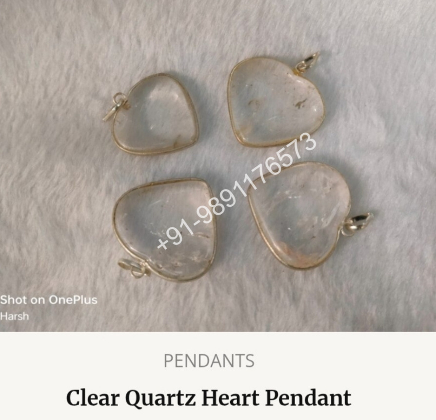 CLEAR QUARTZ HEART PENDANT